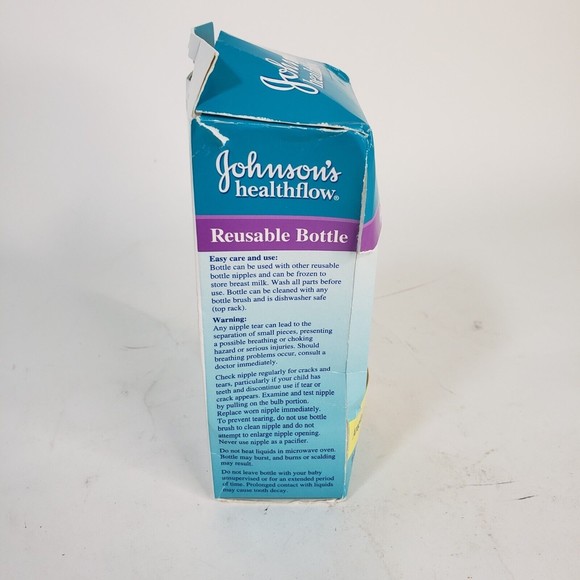 New NOS 2000 Johnson's Healthflow Angled Baby Bottle Stage 1 Slower Flow - Picture 5 of 9